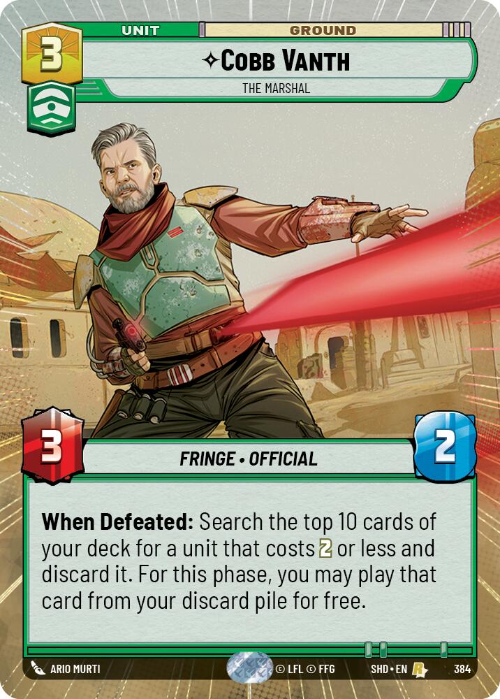Cobb Vanth - The Marshal (Hyperspace) (384) - Shadows of the Galaxy Foil