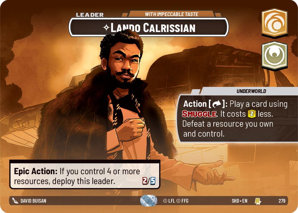 Lando Calrissian - With Impeccable Taste (Showcase) (279) - Shadows of the Galaxy Foil