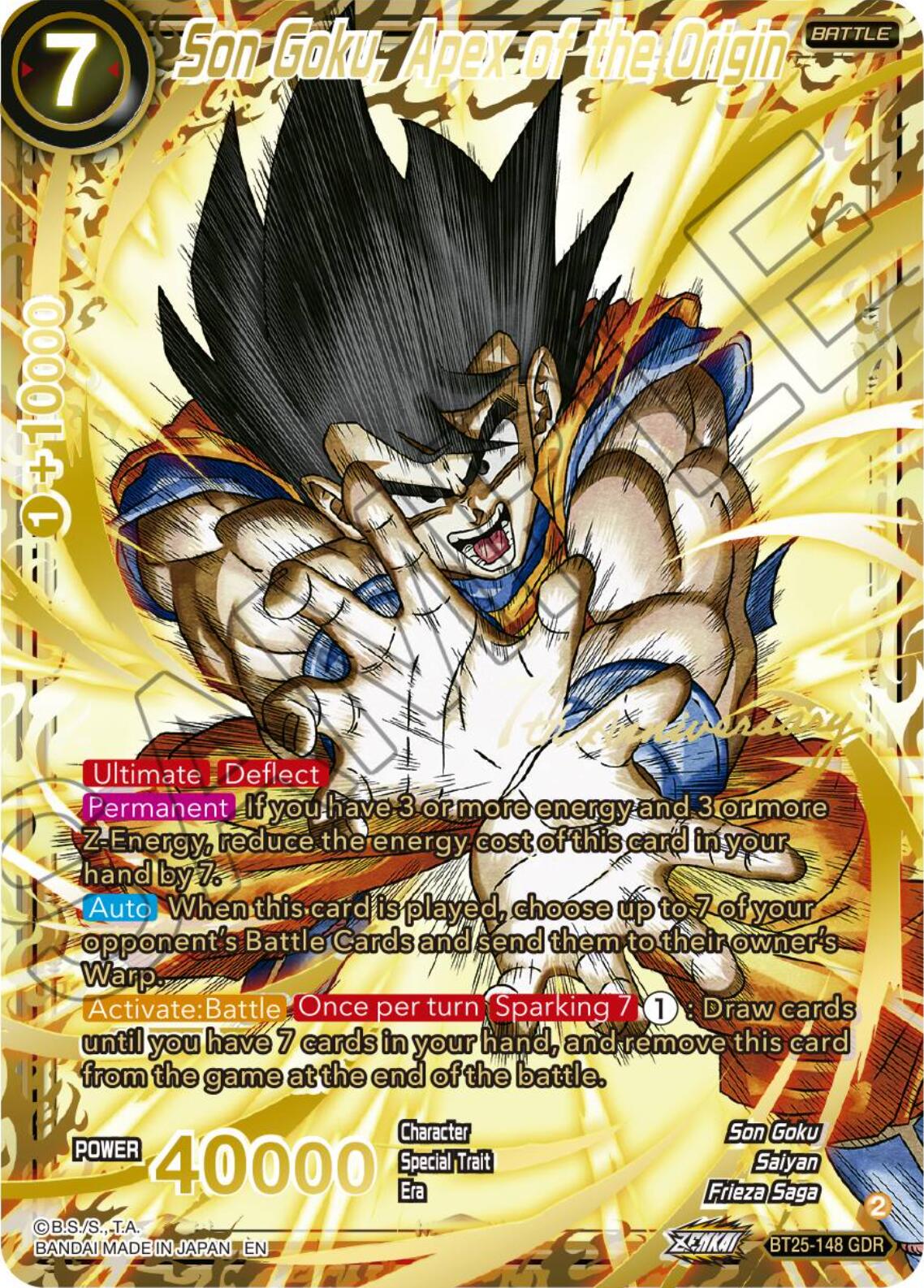Son Goku, Apex of the Origin (GDR) (BT25-148) [Legend of the Dragon Ba Son Goku, Apex of the Origin (GDR) (BT25-148) [Legend of the Dragon Ba