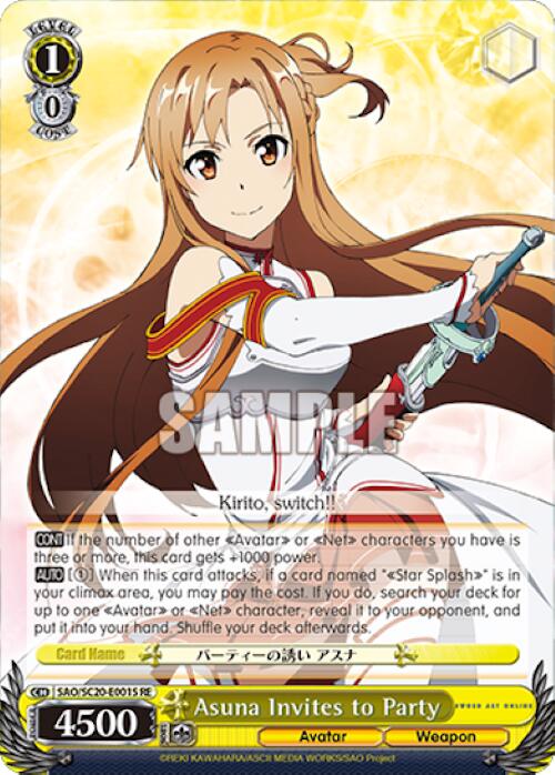 Asuna Invites to Party (SR) (SAO/SC20-E001S RE) - Sword Art Online Chronicle Set