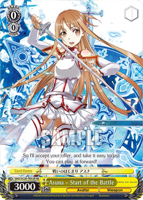 Asuna - Start of the Battle (RRR) (SAO/S20-TE02R RE) - Sword Art Online Chronicle Set