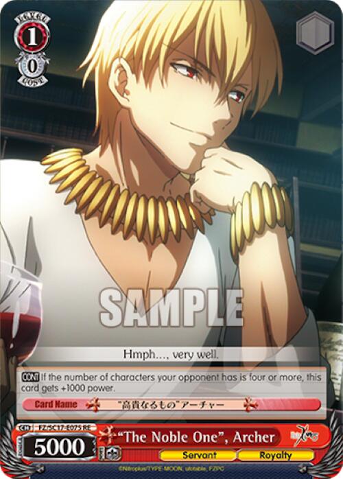 "The Noble One", Archer (FZ/SC17-E075 RE) - Fate/Zero Chronicle Set