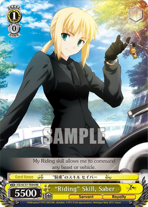 "Riding" Skill, Saber (TD) (FZ/SC17-TE04 RE) - Fate/Zero Chronicle Set