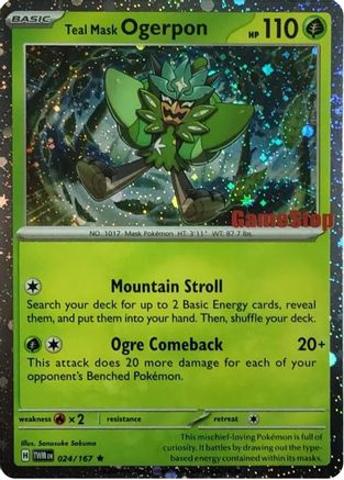 Teal Mask Ogerpon (Cosmos Holo) (Gamestop Exclusive) 024 - Miscellaneous Cards & Products Holofoil