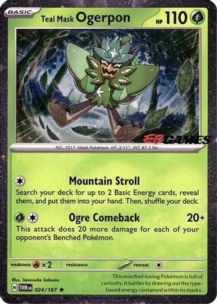 Teal Mask Ogerpon (Cosmos Holo) (EB Games Exclusive) 024 - Miscellaneous Cards & Products Holofoil