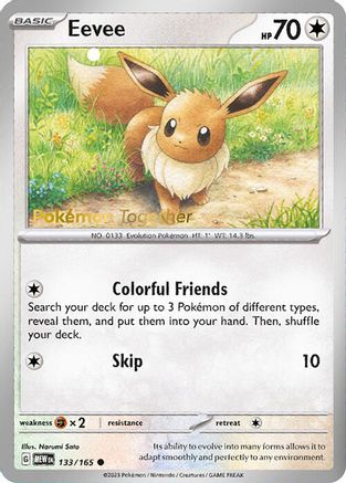 Eevee (Pokemon Together) 133/165 - Miscellaneous Cards & Products
