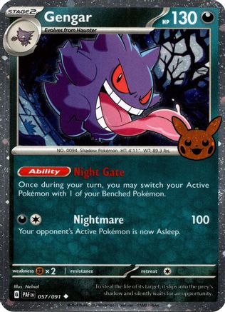 Gengar (Cosmos Holo) 057/091 - Trick or Trade BOOster Bundle 2024 Holofoil