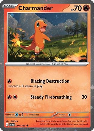 Charmander (Cosmos Holo) 004/165 - Miscellaneous Cards & Products Holofoil