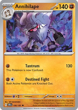 Annihilape 100/191 - SV08 Surging Sparks Reverse Holofoil