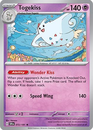 Togekiss 072/191 - SV08 Surging Sparks Reverse Holofoil