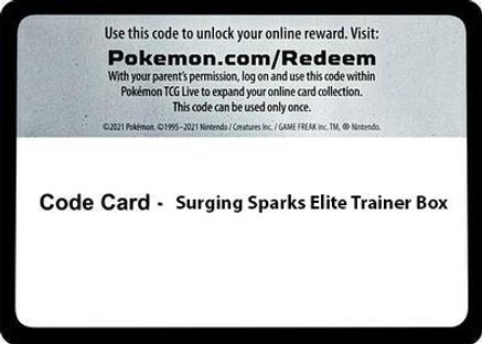 Code Card Surging Spark Elite Trainer Box - SV08 Surging Sparks