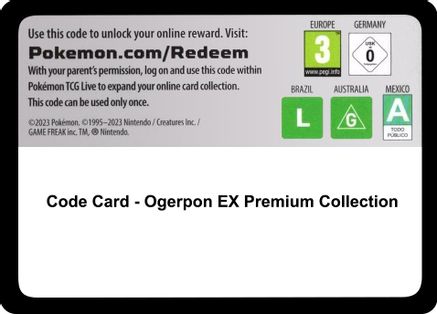 Code Card Ogerpon EX Premium Collection - Miscellaneous Cards & Products