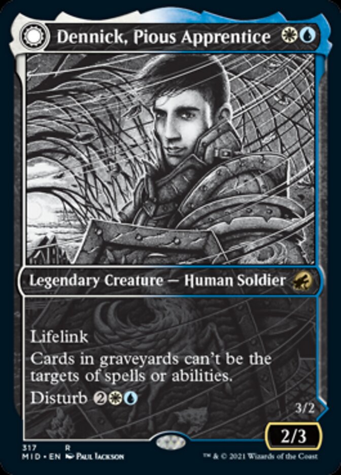 Dennick, Pious Apprentice // Dennick, Pious Apparition (MID-317) - Innistrad: Midnight Hunt: (Showcase, Double Faced Transform) Foil