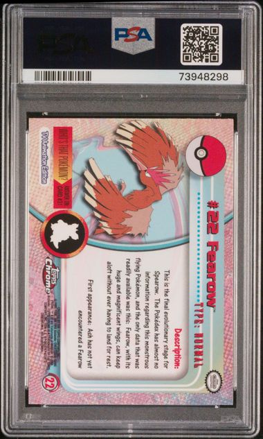 Pokemon: Fearow 2000 Topps Chrome Pokemon TV 22 PSA 10