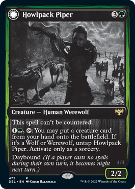 Howlpack Piper // Wildsong Howler (DBL-472) - Innistrad: Double Feature: (Double Faced Transform) Foil