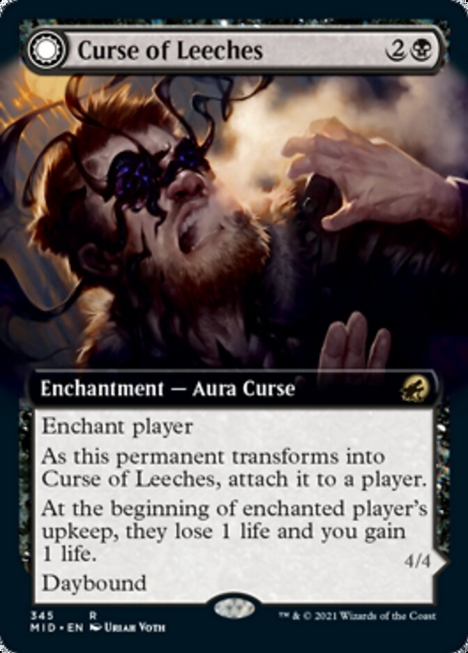 Curse of Leeches // Leeching Lurker (MID-345) - Innistrad: Midnight Hunt: (Extended Art, Double Faced Transform) Foil