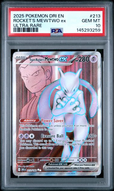 Team Rocket's Mewtwo ex Destined Rivals 213/182 PSA 10