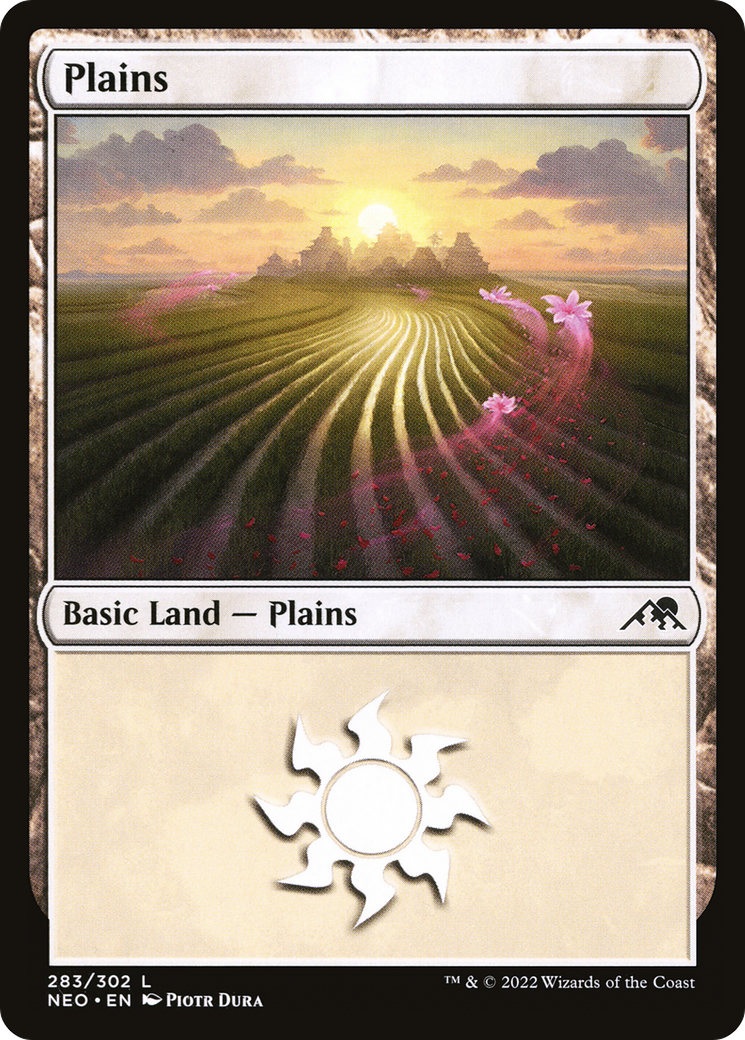 Plains (NEO-283) - Kamigawa: Neon Dynasty Foil
