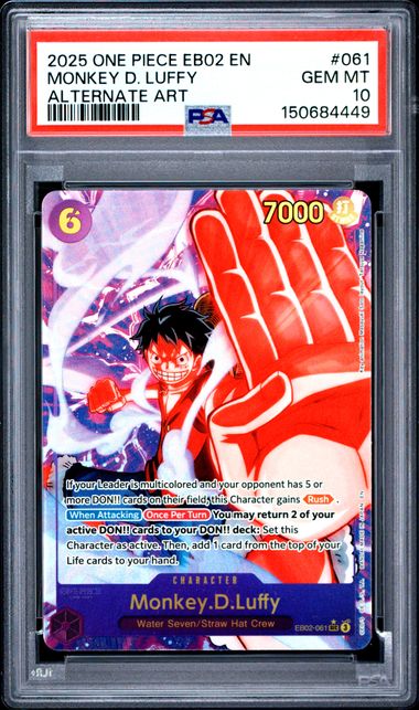 Monkey.D.Luffy Anime 25th Collection EB02-061 PSA 10