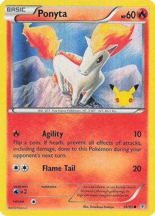 Ponyta 014 - Celebrations Holofoil