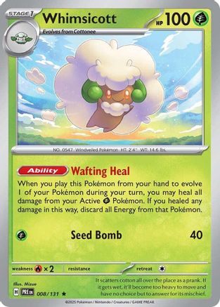 Whimsicott 008/131 - SV Prismatic Evolutions Reverse Holofoil