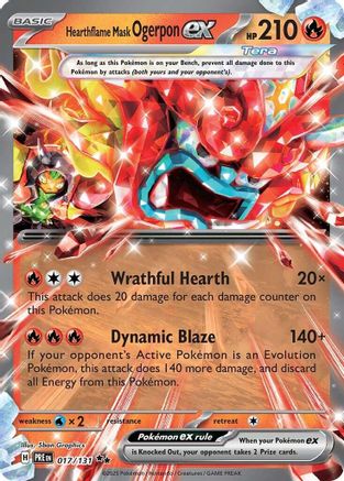 Hearthflame Mask Ogerpon ex 017/131 - SV Prismatic Evolutions Holofoil