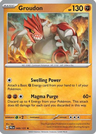 Groudon 049/131 - SV Prismatic Evolutions Reverse Holofoil