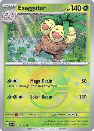 Exeggutor (Poke Ball Pattern) 002/131 - SV Prismatic Evolutions Holofoil