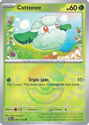 Cottonee (Poke Ball Pattern) 007/131 - SV Prismatic Evolutions Holofoil