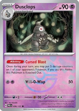 Dusclops (Poke Ball Pattern) 036/131 - SV Prismatic Evolutions Holofoil
