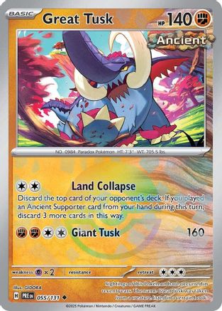 Great Tusk (Poke Ball Pattern) 055/131 - SV Prismatic Evolutions Holofoil