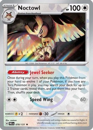 Noctowl (Poke Ball Pattern) 078/131 - SV Prismatic Evolutions Holofoil