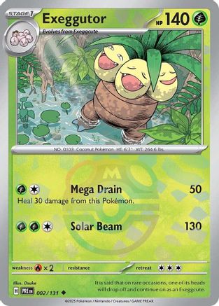 Exeggutor (Master Ball Pattern) 002/131 - SV Prismatic Evolutions Holofoil