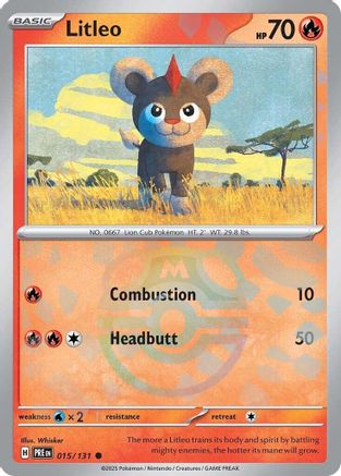 Litleo (Master Ball Pattern) 015/131 - SV Prismatic Evolutions Holofoil