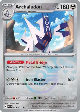 Archaludon (Master Ball Pattern) 070/131 - SV Prismatic Evolutions Holofoil
