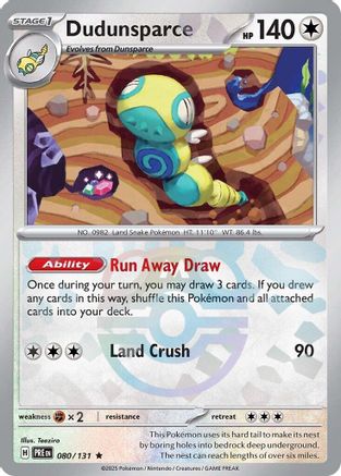 Dudunsparce (Master Ball Pattern) 080/131 - SV Prismatic Evolutions Holofoil