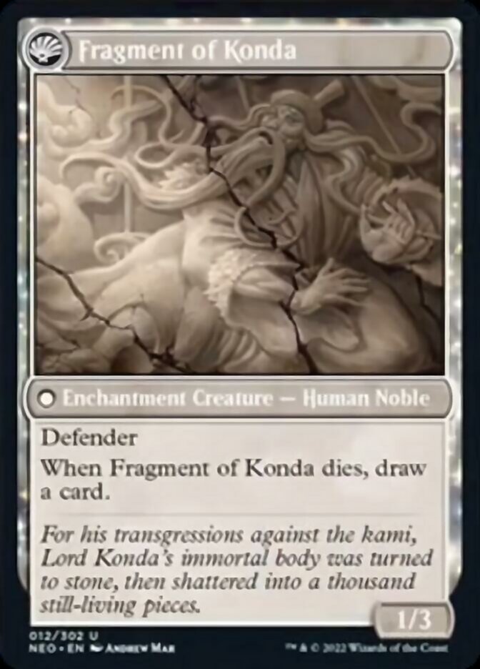 The Fall of Lord Konda // Fragment of Konda (NEO-012) - Kamigawa: Neon Dynasty: (fandfc, enchantment) Foil