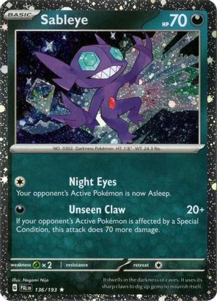 Sableye (Cosmos Holo) 136/193 - Miscellaneous Cards & Products Holofoil