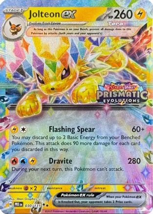 Jolteon ex (Prismatic Evolutions Stamp) 030/131 - Miscellaneous Cards & Products Holofoil