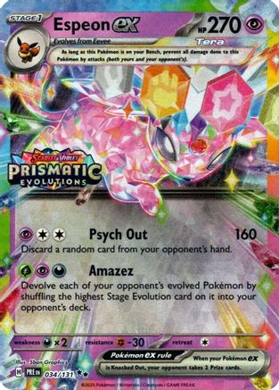 Espeon ex (Prismatic Evolutions Stamp) 034/131 - Miscellaneous Cards & Products Holofoil