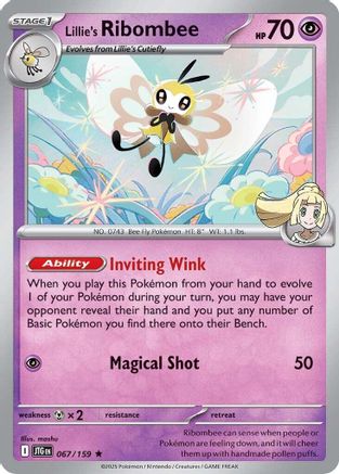 Lillie's Ribombee 067/159 - SV09 Journey Together Reverse Holofoil