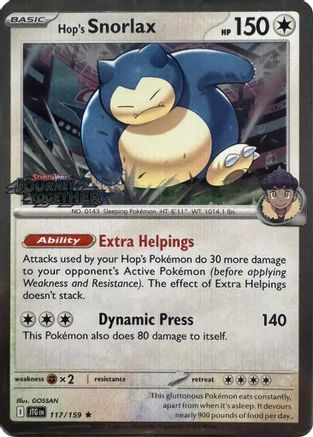 Hop's Snorlax 117/159 - SV09 Journey Together - Holofoil
