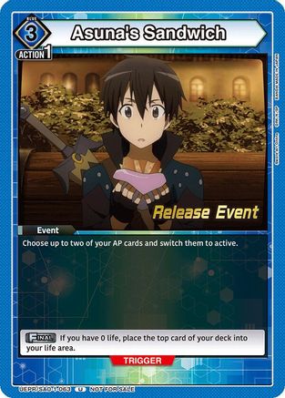 Asuna's Sandwich (UEPR/SAO-1-063) - UE07BT Sword Art Online Release Event Cards