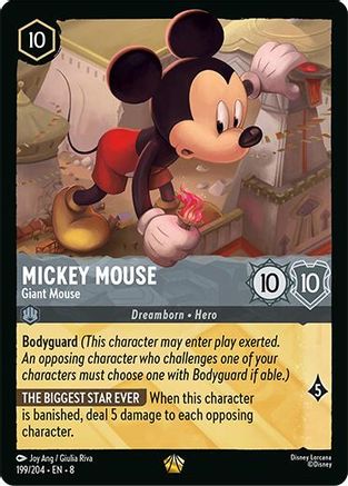 Mickey Mouse - Giant Mouse (199/204) - Reign of Jafar Cold Foil