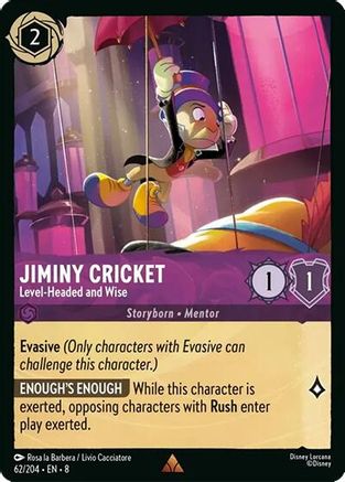 Jiminy Cricket - Level-Headed and Wise (62/204) - Reign of Jafar Cold Foil