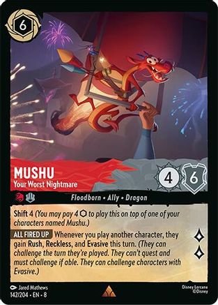Mushu - Your Worst Nightmare (142/204) - Reign of Jafar Cold Foil