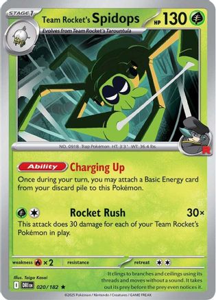 Team Rocket's Spidops 020/182 - SV10 Destined Rivals Reverse Holofoil