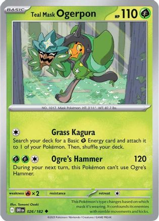 Teal Mask Ogerpon 026 - SV10 Destined Rivals Reverse Holofoil