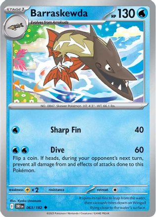 Barraskewda 063 - SV10 Destined Rivals Reverse Holofoil