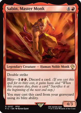 Sabin, Master Monk (Surge Foil) (FIC-057) - Commander: FINAL FANTASY Foil